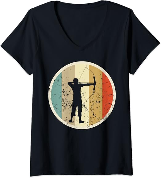 Femme Vintage Rétro tir à l'arc archer arc et des flèches TShirt avec Col en V Amazon.fr Femme Vintage Rétro tir à l'arc archer arc et des flèches TShirt avec Col en V Amazon.fr